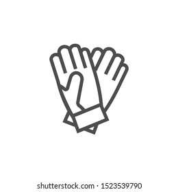 Gloves black vector icon, garden tools and accessories. Isolated single illustration.