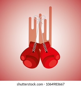 gloves boxing sport blurred color background