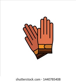Gloves, Building, Construction, Repair  Flat Color Icon. Vector icon banner Template