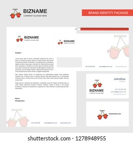 Gloves Business Letterhead, Envelope and visiting Card Design vector template