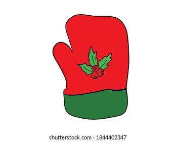 Gloves Christmas. Christmas Gloves Icon Set Collection
