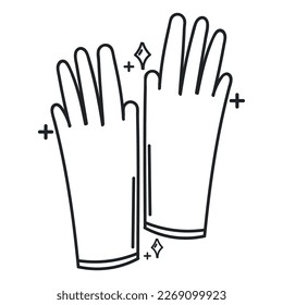gloves cleaning tool icon isolated