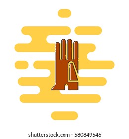 Gloves color thin line icon. Mbe minimalism style