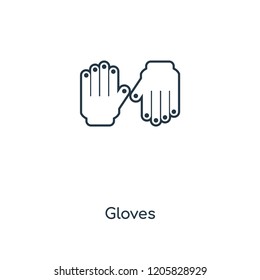 Gloves concept line icon. Linear Gloves concept outline symbol design. This simple element illustration can be used for web and mobile UI/UX.