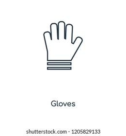 Gloves concept line icon. Linear Gloves concept outline symbol design. This simple element illustration can be used for web and mobile UI/UX.