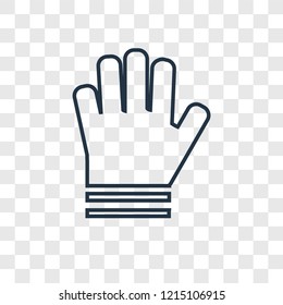 Gloves concept vector linear icon isolated on transparent background, Gloves concept transparency concept in outline style