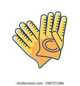 icono de la herramienta de construcción de guantes aislado