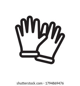 Gloves (COVID Protection Equipment) icon outline vector. isolated on white background