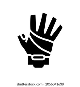 gloves cyclist accessory glyph icon vector. gloves cyclist accessory sign. isolated contour symbol black illustration