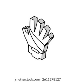 gloves cyclist accessory isometric icon vector. gloves cyclist accessory sign. isolated symbol illustration