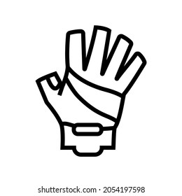 gloves cyclist accessory line icon vector. gloves cyclist accessory sign. isolated contour symbol black illustration