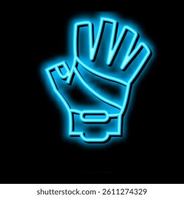 gloves cyclist accessory neon light sign vector. gloves cyclist accessory illustration