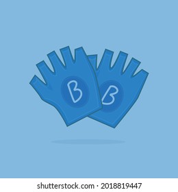gloves for cyclists flat vector
