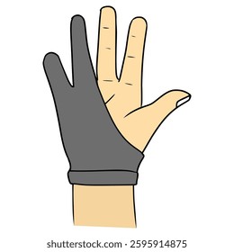 gloves for drawing illustration hand drawn isolated vector