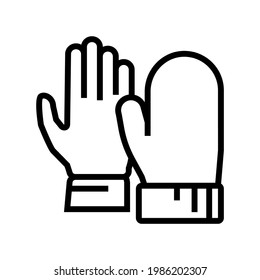 gloves dry skin line icon vector. gloves dry skin sign. isolated contour symbol black illustration