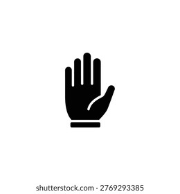 gloves with fingers icon solid black safety handwear