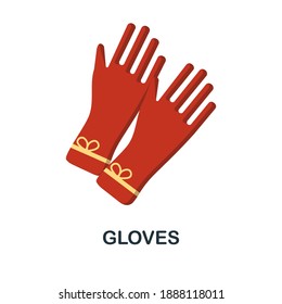 Gloves flat icon. Color simple element from clothes collection. Creative Gloves icon for web design, templates, infographics and more