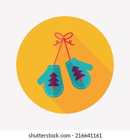 gloves flat icon with long shadow,eps10