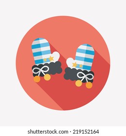 gloves flat icon with long shadow,eps10