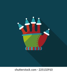 gloves flat icon with long shadow,eps10