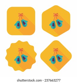 gloves flat icon with long shadow,eps10