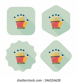 gloves flat icon with long shadow,eps10