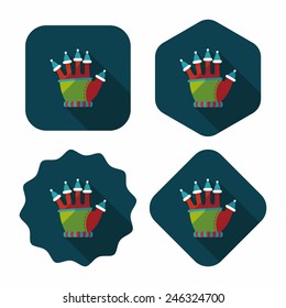 gloves flat icon with long shadow,eps10