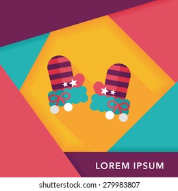 gloves flat icon with long shadow,eps10