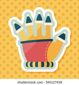gloves flat icon with long shadow,eps10