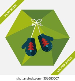 gloves flat icon with long shadow,eps10
