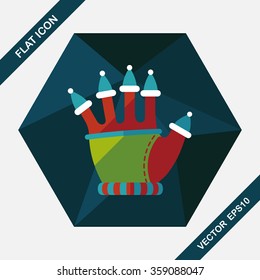 gloves flat icon with long shadow,eps10