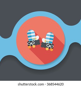 gloves flat icon with long shadow,eps10