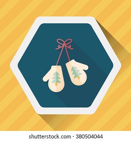 gloves flat icon with long shadow,eps10