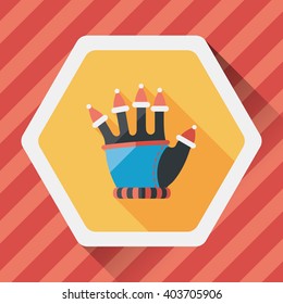 gloves flat icon with long shadow,eps10