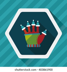 gloves flat icon with long shadow,eps10