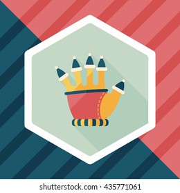 gloves flat icon with long shadow,eps10