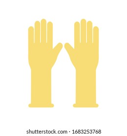 Handschuhe im Flachstil Icon Design, Reinigungsdienst waschen Haushaltshygienemaschine Hausarbeit und Haushaltstitel Vektorillustration Illustration