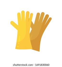 gloves flat style icon design, Cleaning service wash home hygiene equipment domestic interior housework and housekeeping theme Vector illustration