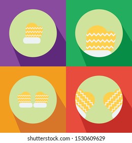 Gloves Four Color Flat Icon Logo Vector Illustration with Different Style 