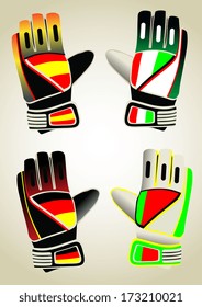 Gloves of the goalkeeper