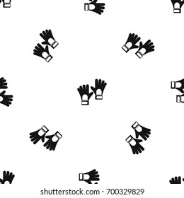Gloves of goalkeeper pattern repeat seamless in black color for any design. Vector geometric illustration