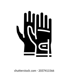 gloves golf player accessory glyph icon vector. gloves golf player accessory sign. isolated contour symbol black illustration