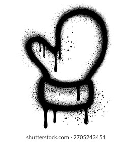 Guantes de graffiti con spray negro. Ilustración vectorial.