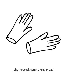 Gloves. Hand drawn vector illustration in doodle style, isolated on a white background.