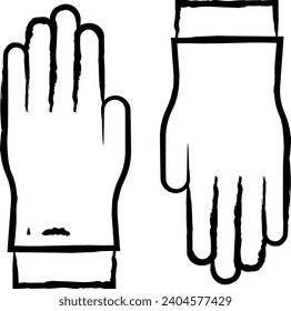 Gloves hand drawn vector illustration