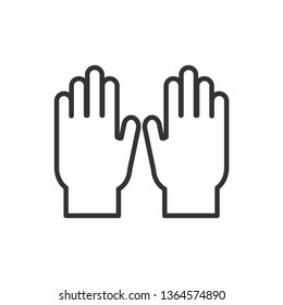 Gloves or Hand Icon Illustration As A Simple Vector Sign & Trendy Symbol for Design and Websites, Presentation or Mobile Application.