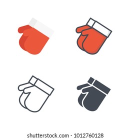 Gloves holiday vector icon