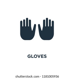 Gloves icon. Black filled vector illustration. Gloves symbol on white background. Can be used in web and mobile.