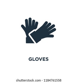 Gloves icon. Black filled vector illustration. Gloves symbol on white background. Can be used in web and mobile.