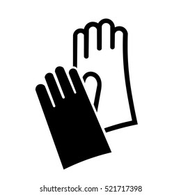 Gloves icon, black isolated vector illustration.